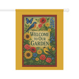 Garden Welcome Banner, Floral Garden Decor, Home Sweet Home Sign, Outdoor Flag for Garden Lovers, Welcome To Our Garden
