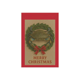 Merry Christmas, Blue Crab Wreath Garden Banner