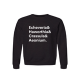Echeveria, Haworthia, Crassula & Aeonium Plant Lover Sweatshirt – Organic Cotton Raglan