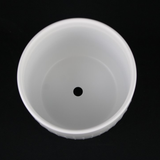 3-Piece White Stoneware Planter Pot Set with Vertical Groove Texture