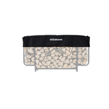 Firewood storage bag with 'Woodhaven' branding on a white background