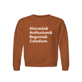 Alocasia, Anthurium, Begonia & Caladium Plant Lover Sweatshirt – Organic Cotton Raglan
