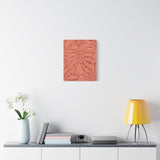 Coral Monstera Canvas Print – Botanical Wall Art