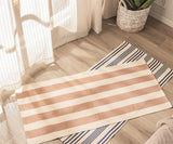 Fennco Styles Woven Classic Striped Area Rug 24" W x 51" L - Navy Blue Cotton Blend Carpet Indoor Outdoor Floor Mat for Living Room, Entryway, Bedroom and Floor Décor