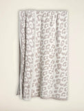 Fennco Styles Leopard Print Ultra-Soft Throw Blanket 50" W x 60" L - Beige Wild Cozy Blanket for Indoor Outdoor Use, Couch, Bedroom, Living Room, Office Décor