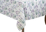 Fennco Styles Garden Lavender Print Tablecloth - Various Size for Home, Dining Room Décor, Banquets, Indoor & Outdoor Event, Family Gathering and Special Occasion