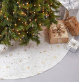 Fennco Styles Embroidered and Sequined Christmas Tree Skirt 54" X 54" Round - Burgundy Holiday Tree Skirt for Home, Holiday Tree, Indoor & Outdoor, and Special Occasion