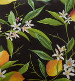 Fennco Styles Spring Summer Lemon Printed Table Runner 16 x 72 Inch - Black Table Cover for Indoor Outdoor Décor, Dining Room, Banquets, Everyday Use and Special Occasions