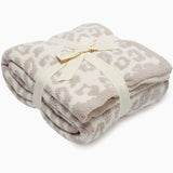 Fennco Styles Leopard Print Ultra-Soft Throw Blanket 50" W x 60" L - Beige Wild Cozy Blanket for Indoor Outdoor Use, Couch, Bedroom, Living Room, Office Décor