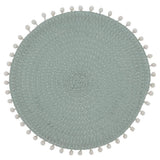 Fennco Styles Pom Pom Textured Placemats 15 Inches Round, Set of 4 – Modern Traycloth Table Mats for Home, Dining Room Décor, Banquets, Indoor & Outdoor and Special Events
