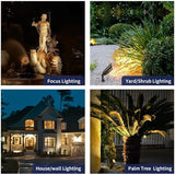 Brass Landscape Lighting Kit (4 Pack LED Spotlights) with 75W Low Voltage Transformer and Mechanical Timer and 100 Feet Cable and 20 Pack Wire Connectors