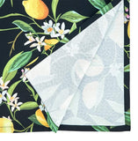 Fennco Styles Spring Summer Lemon Printed Table Runner 16 x 72 Inch - Black Table Cover for Indoor Outdoor Décor, Dining Room, Banquets, Everyday Use and Special Occasions