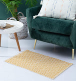 Fennco Styles Woven Classic Diamond Geometric Small Area Rug - Cotton Blend Carpet Indoor Outdoor Floor Mat for Living Room, Entryway, Bedroom and Floor Décor