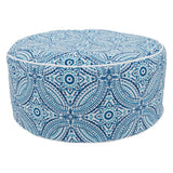 Fennco Styles Modern Tropic Design Round Indoor & Outdoor Pouf – 200lbs Weight Capacity Removable Cover Ottoman for Low Seat, Bedroom, Backyard and Living Room Décor