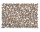 Fennco Styles Unique Engineered Wood Laser Cut Placemats 12"x18" Rectangular, Set of 4 – Brown Modern Traycloth Table Mats for Home, Dining Room Décor, Banquets, Indoor Outdoor and Special Events