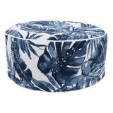 Fennco Styles Modern Tropic Design Round Indoor & Outdoor Pouf – 200lbs Weight Capacity Removable Cover Ottoman for Low Seat, Bedroom, Backyard and Living Room Décor