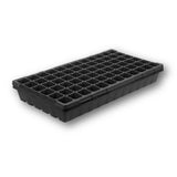 Black plastic seedling tray on a white background 72 Cell And Flat Tray Combo
