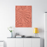 Coral Monstera Canvas Print – Botanical Wall Art