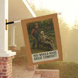 Scarecrow & Skeleton Garden Humor – Funny Fall Compost Banner