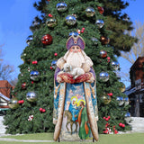 Santa and the Guardian Angels Christmas Outdoor Scene by G. DeBrekht - Christmas Santa Snowman Decor - 811832F
