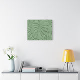Sage Green Monstera Canvas Print – Botanical Wall Art