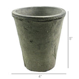 Rustic Terra Cotta Rose Pot - Sm - Moss Grey with optional tray