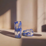 S/4 Marta Stackable Glass Blue & Clear