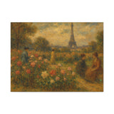 Parisian Rose Garden in Bloom,  Impressionist Landscape in the Style of Degas