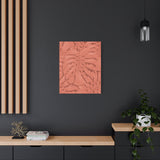 Coral Monstera Canvas Print – Botanical Wall Art
