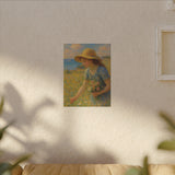 Seaside Wildflower Gathering, Impressionist Style Wall Art