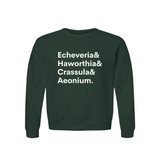 Echeveria, Haworthia, Crassula & Aeonium Plant Lover Sweatshirt – Organic Cotton Raglan