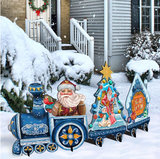 Santa Holiday Express Christmas Outdoor Decor by G. DeBrekht - Christmas Santa Snowman Decor - 8129211F-S3