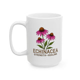 Echinacea Inspirational Ceramic Mug - In Echinacea We Trust - for Tea & Coffee Lovers, Garden Gifts