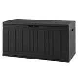 Black storage box on a white background