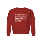Vermiculite, GrowLights, MossPoles & Perlite Plant Lover Sweatshirt – Organic Cotton Raglan