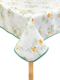 Fennco Styles Garden Floral Print Tablecloth 55" W x 55" L - Yellow Flowers Wrinkle-Free Washable Table Cover for Everyday Use, Banquets, Holidays, Indoor Outdoor Events and Special Occasions