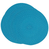 Fennco Styles Modern Everyday Textured Placemats 15 Inches Round, Set of 4 – Black Woven Table Mats for Home, Dining Room Décor, Banquets, Indoor & Outdoor and Special Events