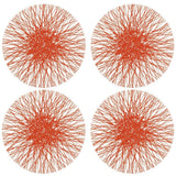 Fennco Styles Unique Paper Straw Placemats 15 Inches Round, Set of 4 – Modern Traycloth Table Mats for Home, Dining Room Décor, Banquets, Indoor & Outdoor and Special Events