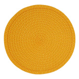 Fennco Styles Modern Everyday Textured Placemats 15 Inches Round, Set of 4 – Black Woven Table Mats for Home, Dining Room Décor, Banquets, Indoor & Outdoor and Special Events