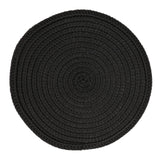 Fennco Styles Modern Everyday Textured Placemats 15 Inches Round, Set of 4 – Black Woven Table Mats for Home, Dining Room Décor, Banquets, Indoor & Outdoor and Special Events