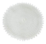 Fennco Styles Pom Pom Textured Placemats 15 Inches Round, Set of 4 – Modern Traycloth Table Mats for Home, Dining Room Décor, Banquets, Indoor & Outdoor and Special Events