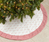 Fennco Styles Candy Cane Christmas Tree Skirt 72" Round - Red Tree Skirt for Home, Holiday Tree, Indoor Outdoor and Special Occasion