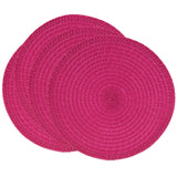 Fennco Styles Modern Everyday Textured Placemats 15 Inches Round, Set of 4 – Black Woven Table Mats for Home, Dining Room Décor, Banquets, Indoor & Outdoor and Special Events