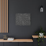 Charcoal Monstera Canvas Print – Botanical Wall Art