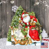 Woodland Santa Playing Christmas Outdoor Dcor by Susan Winget - Christmas Santa Snowman Dcor - 8471103F-SW