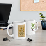 Coreopsis Floral Design Inspirational Ceramic Mug, Motivational Quote Mug