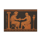 Achilles and Patroclus, Ancient Greek Vase Painting Style, 4th Century BC Inspired