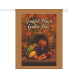 Grateful Hearts Gather Here Autumn Cornucopia Garden Flag