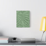 Sage Green Monstera Canvas Print – Botanical Wall Art