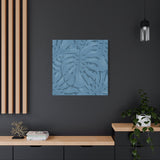 Cerulean Blue Monstera Canvas Print – Botanical Wall Art